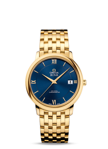 Omega De Ville Prestige Co-Axial 36.8 Yellow Gold / Blue / Bracelet